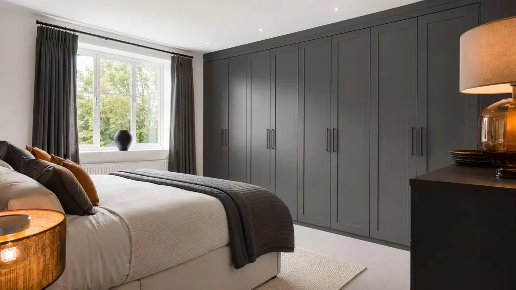Fitted wardrobes in dark wood