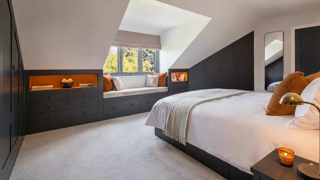 Painted bedroom with a rustic feel
